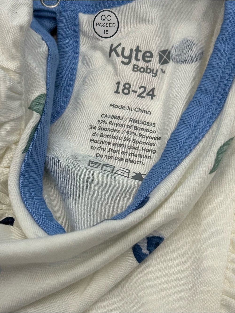 Kyte Short Sleeve Bubble Romper with Ruffles in Blueberry 18-24m - Picture 5 of 7